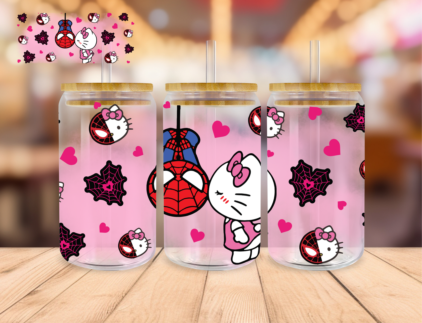 Spidey Kitty - 16 oz / 20 oz Libby UV DTF Wrap