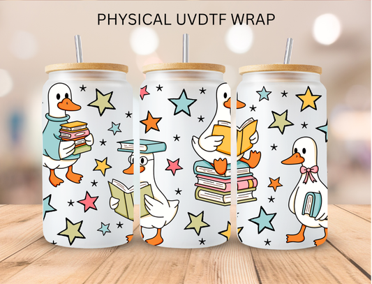 Bookish Ducks - 16 oz / 20 oz Libby UV DTF Wrap