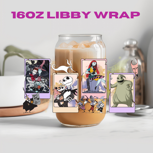 Halloween NBC Jak Tarot Cards - 16 oz / 20 oz Libby UV DTF Wrap