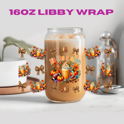 Autumn Falling Leaves Collection - 16 oz / 20 oz Libby UV DTF Wrap
