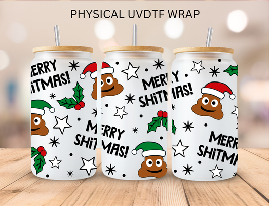 Christmas Merry Crapmas - 16 oz / 20 oz Libby UV DTF Wrap