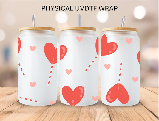 Valentines Lolipop Hearts - 16 oz / 20 oz Libby UV DTF