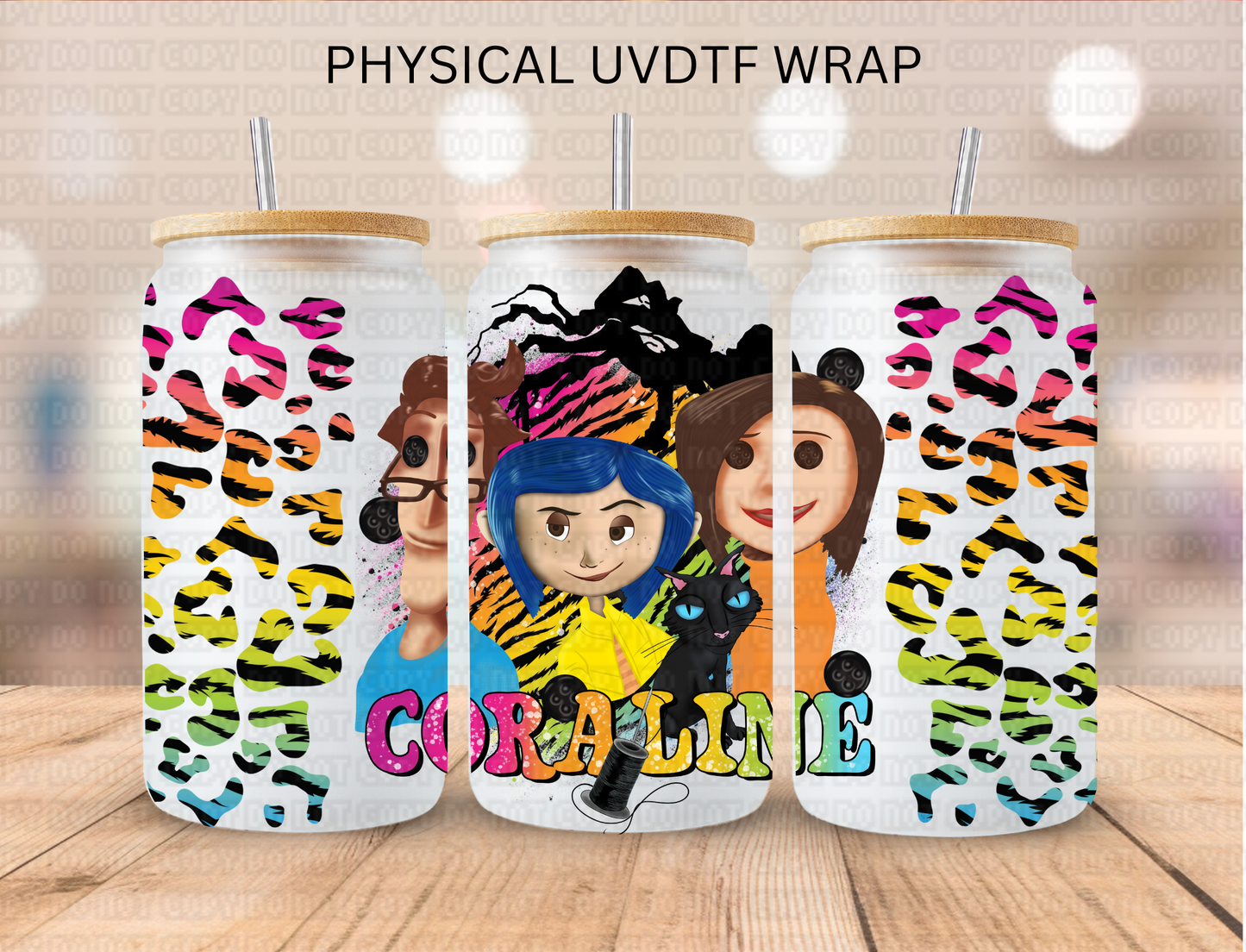 Colorful Button Eyed Girl - 16 oz / 20 oz Libby UV DTF