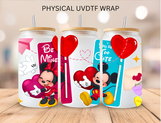 Valentines Mouse Couple Be Mine - 16 oz / 20 oz Libby UV DTF