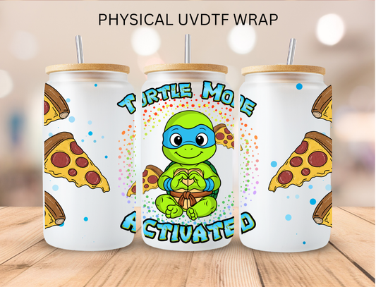 Fighting Turtle Mode Activated (Blue)- 16 oz / 20 oz Libby UV DTF