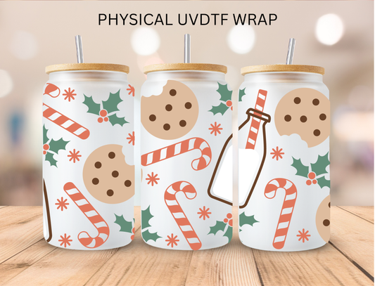 Christmas Milk And Cookies - 16 oz / 20 oz Libby UV DTF Wrap