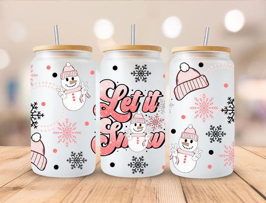 Winter Let It Snow - 16oz Libby UV DTF Wrap