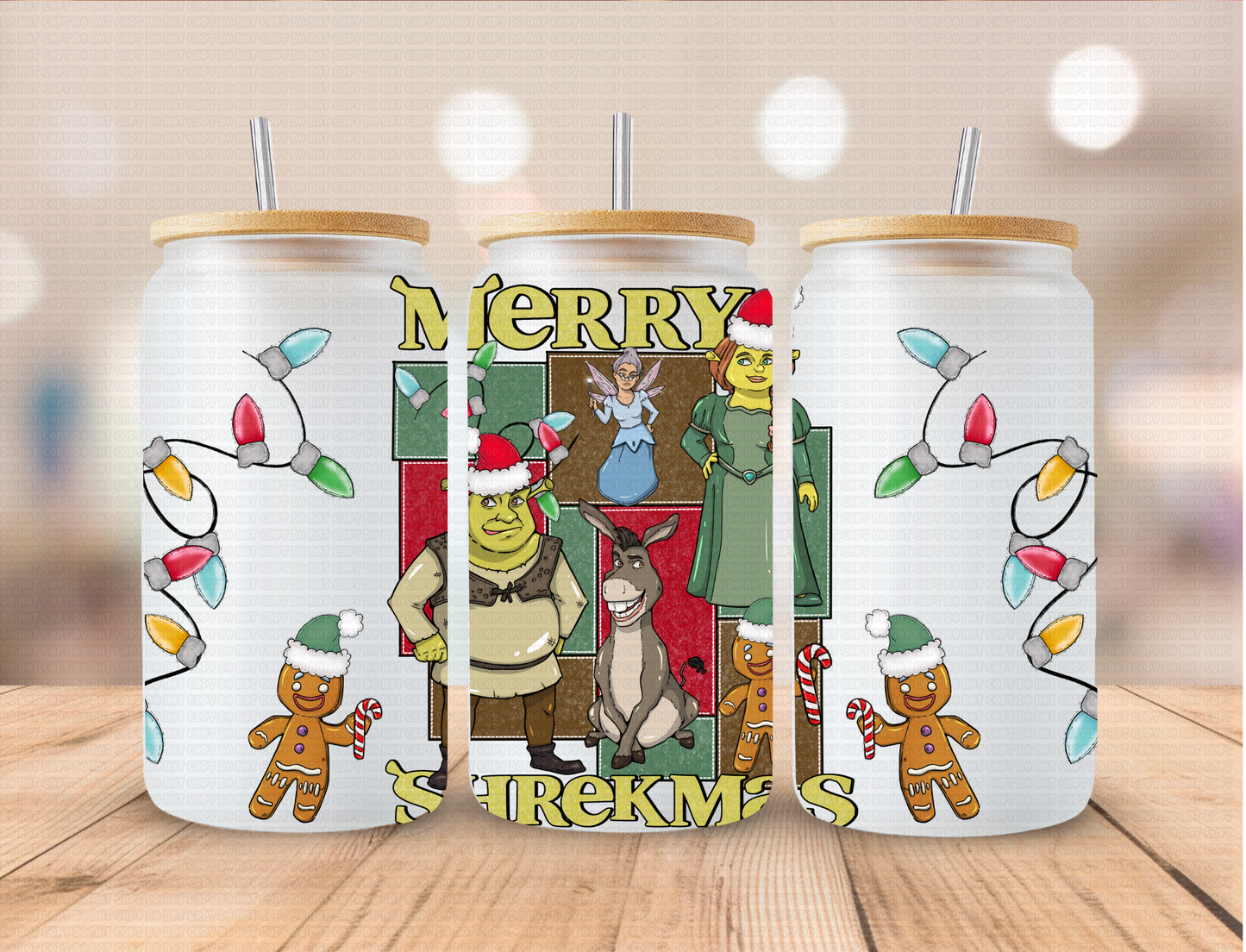 Christmas Merry Shrekmas - 16 oz / 20 oz Libby UV DTF Wrap