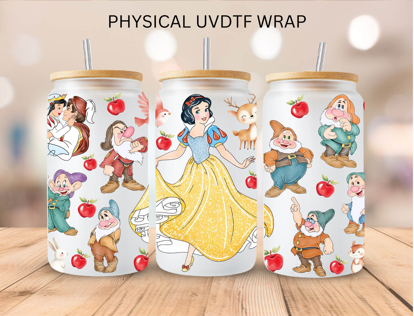 Watercolor White Apple Princess - 16 oz / 20 oz Libby UV DTF