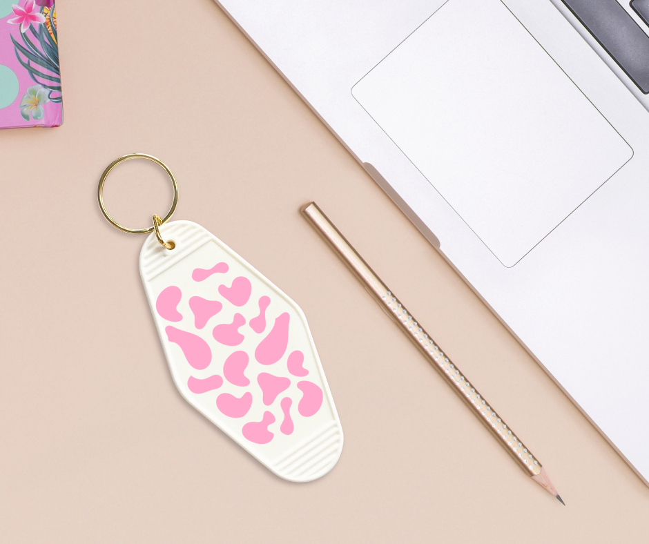 Pink Cowprint - UVDTF Motel Keychain Set Of 6