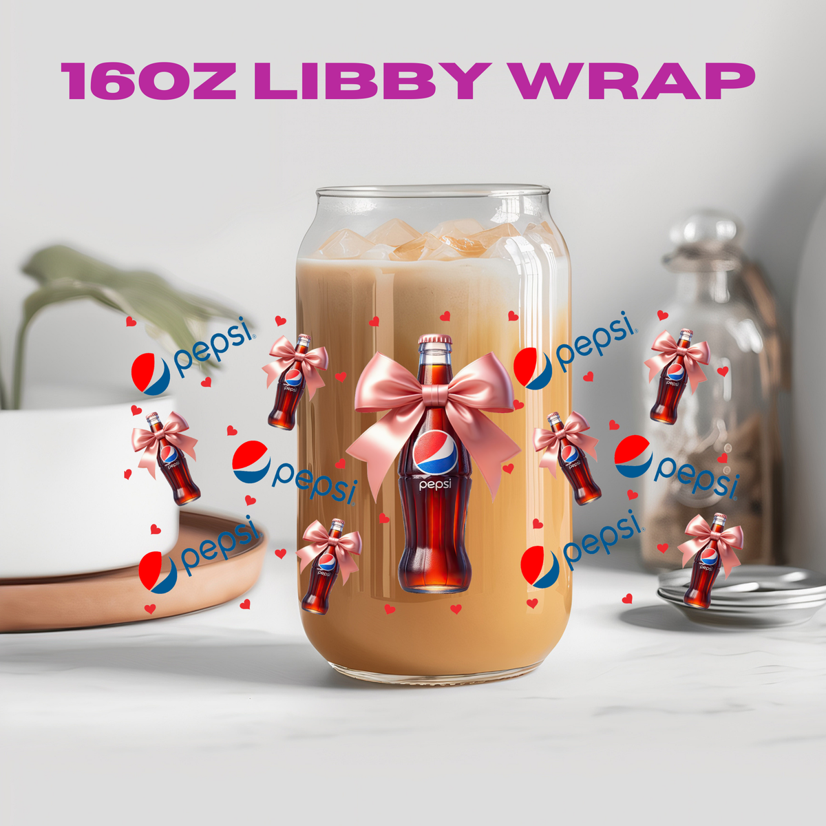 Coquette Soda Collection - 16 oz / 20 oz Libby UV DTF Wrap