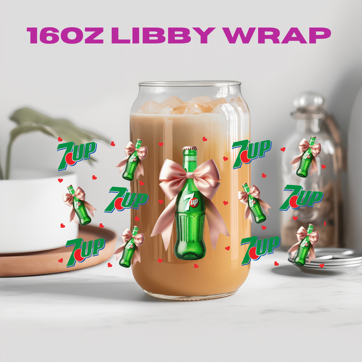 Coquette Soda Collection - 16 oz / 20 oz Libby UV DTF Wrap