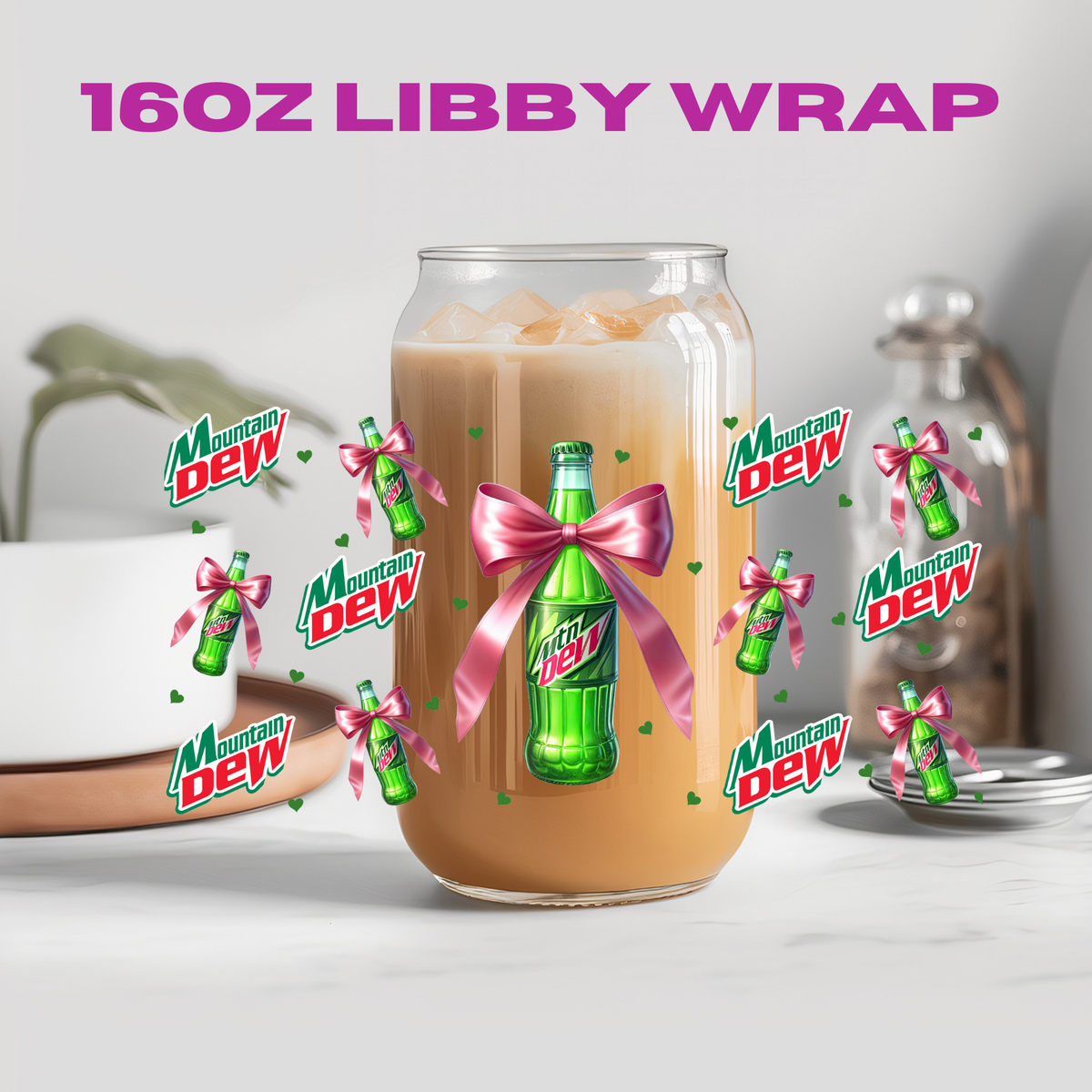Coquette Soda Collection - 16 oz / 20 oz Libby UV DTF Wrap