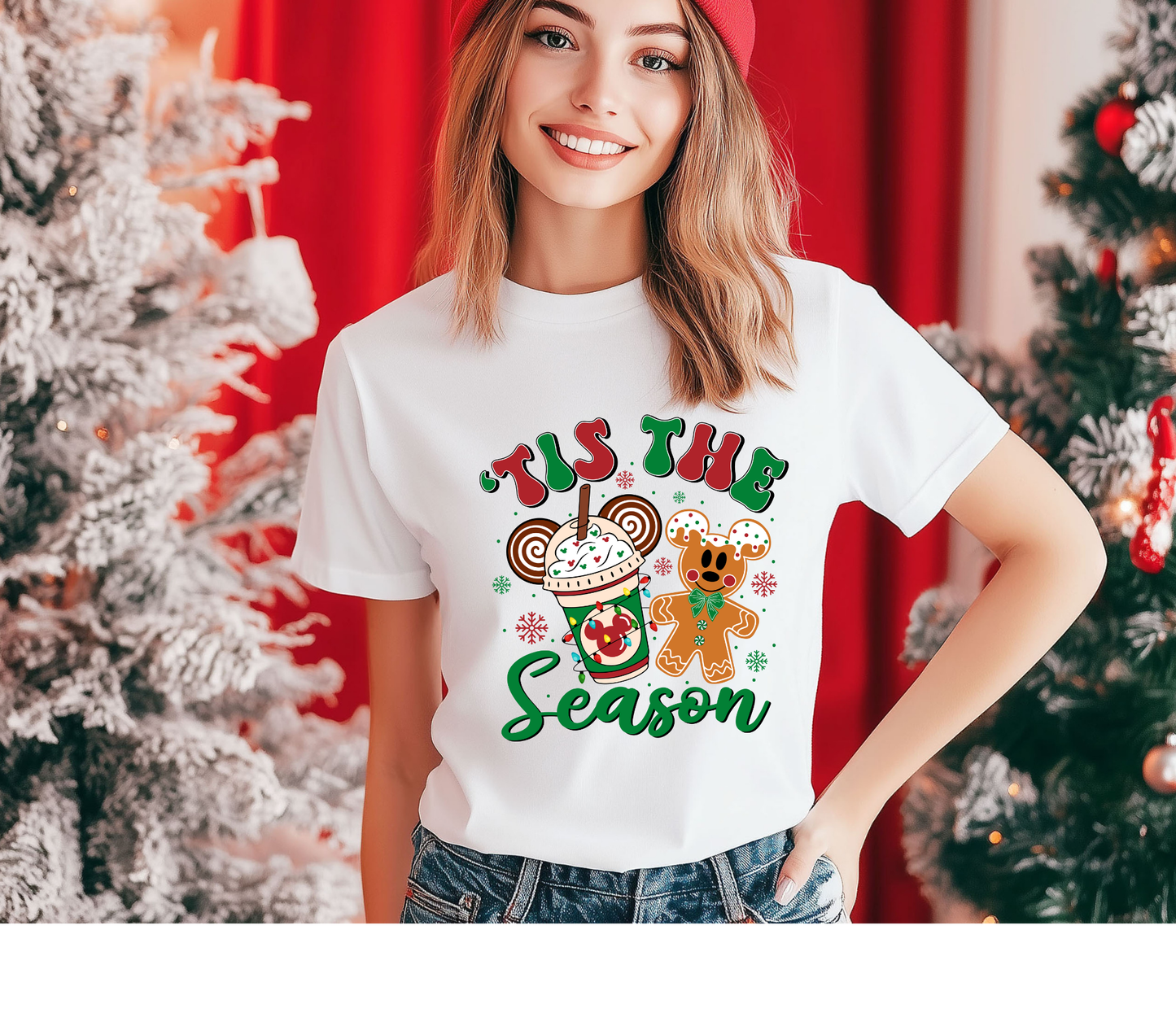 Christmas Tis The Season Mouse Coffee - Adult DTF Print Transfer