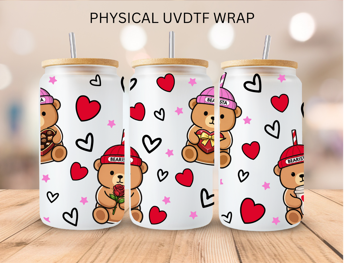 Valentines Bearista - 16 oz / 20 oz Libby UV DTF