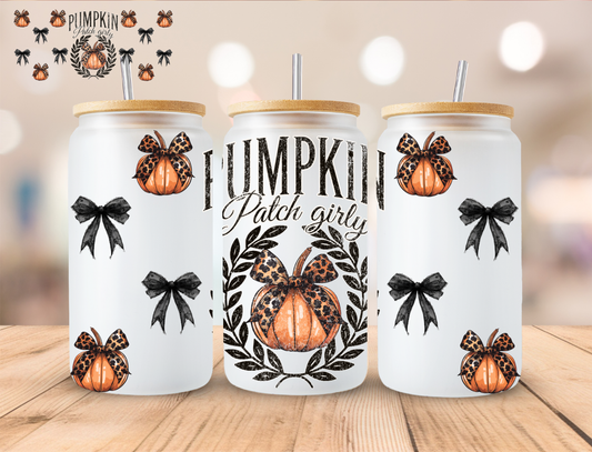 Fall Pumpkin Patch Girly - 16 oz / 20 oz Libby UV DTF Wrap