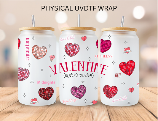 Valentine Hearts Taylor Version - 16 oz / 20 oz Libby UV DTF