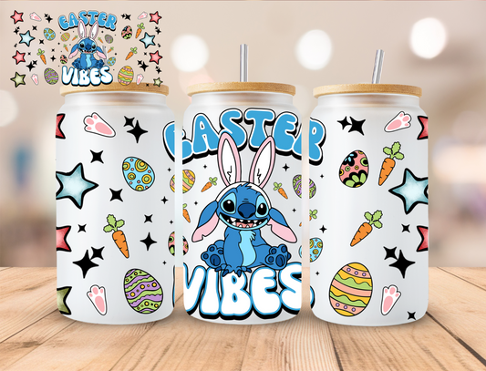 Easter Blue Alien Vibes - 16 oz / 20 oz Libby UV DTF Wrap