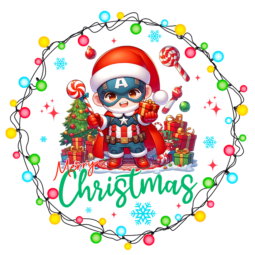 Cartoon Heros Christmas Ornament Bundle 2.8 Inch - Ornament UVDTF Decal