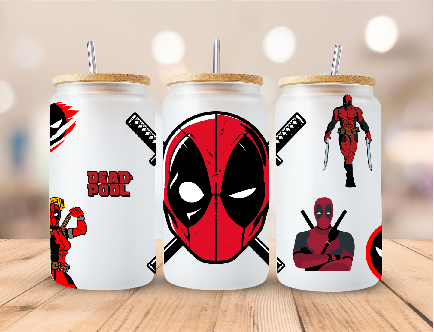 Deadpool - 16 oz / 20 oz Libby UV DTF Wrap