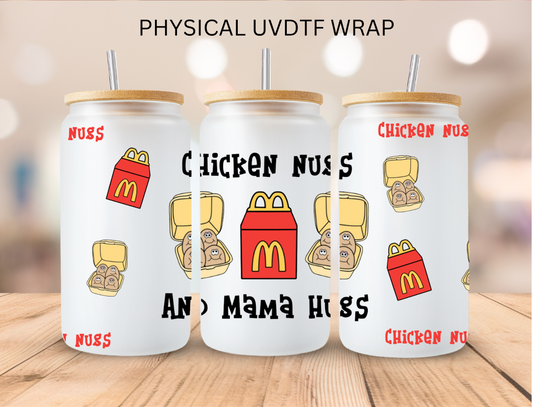 Fast Food McD's Chicken Nugs Mama Hugs - 16 oz / 20 oz Libby UV DTF Wrap