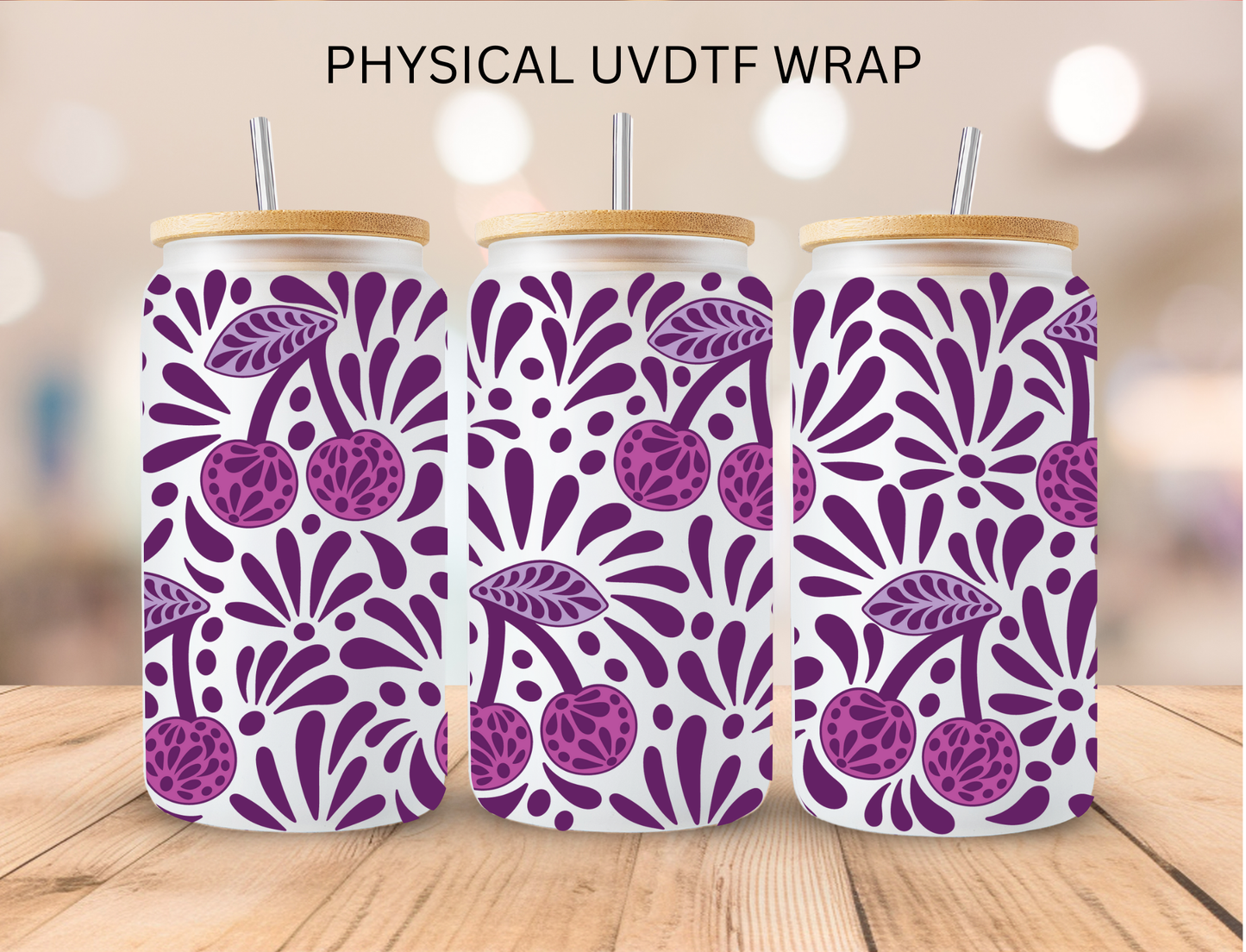 Purple Cherry Talavera - 16 oz / 20 oz Libby UV DTF