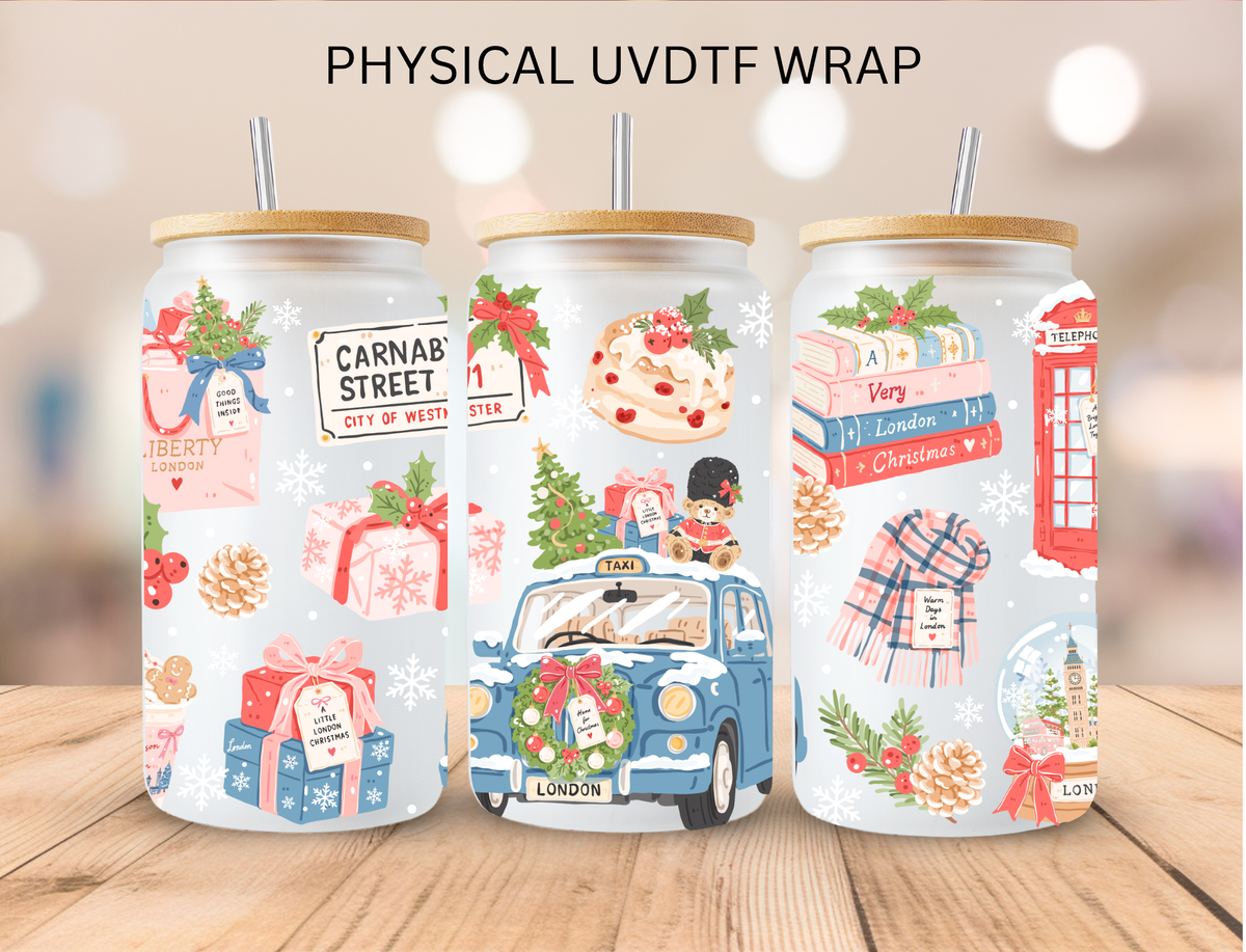 Christmas Carnaby Street - 16 oz / 20 oz Libby UV DTF Wrap