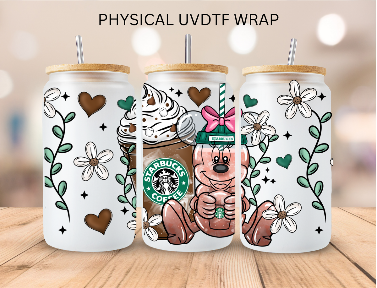 Iced Coffee Girl Mouse - 16 oz / 20 oz Libby UV DTF