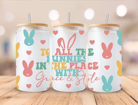 To All The Bunnies Easter - 16 oz / 20 oz Libby UV DTF Wrap RTS
