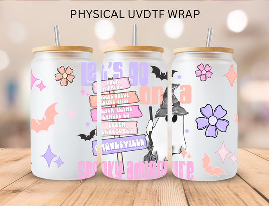 Halloween Let's Go On A Spooky Vacation - 16 oz / 20 oz Libby UV DTF Wrap