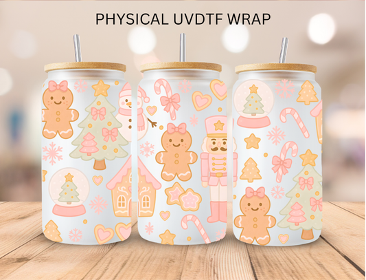 Christmas Pastel Nutcracker Mashup - 16 oz / 20 oz Libby UV DTF Wrap