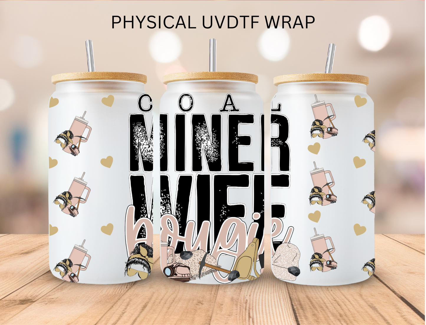 Bougee Wife Mom Collection - 16 oz / 20 oz Libby UV DTF