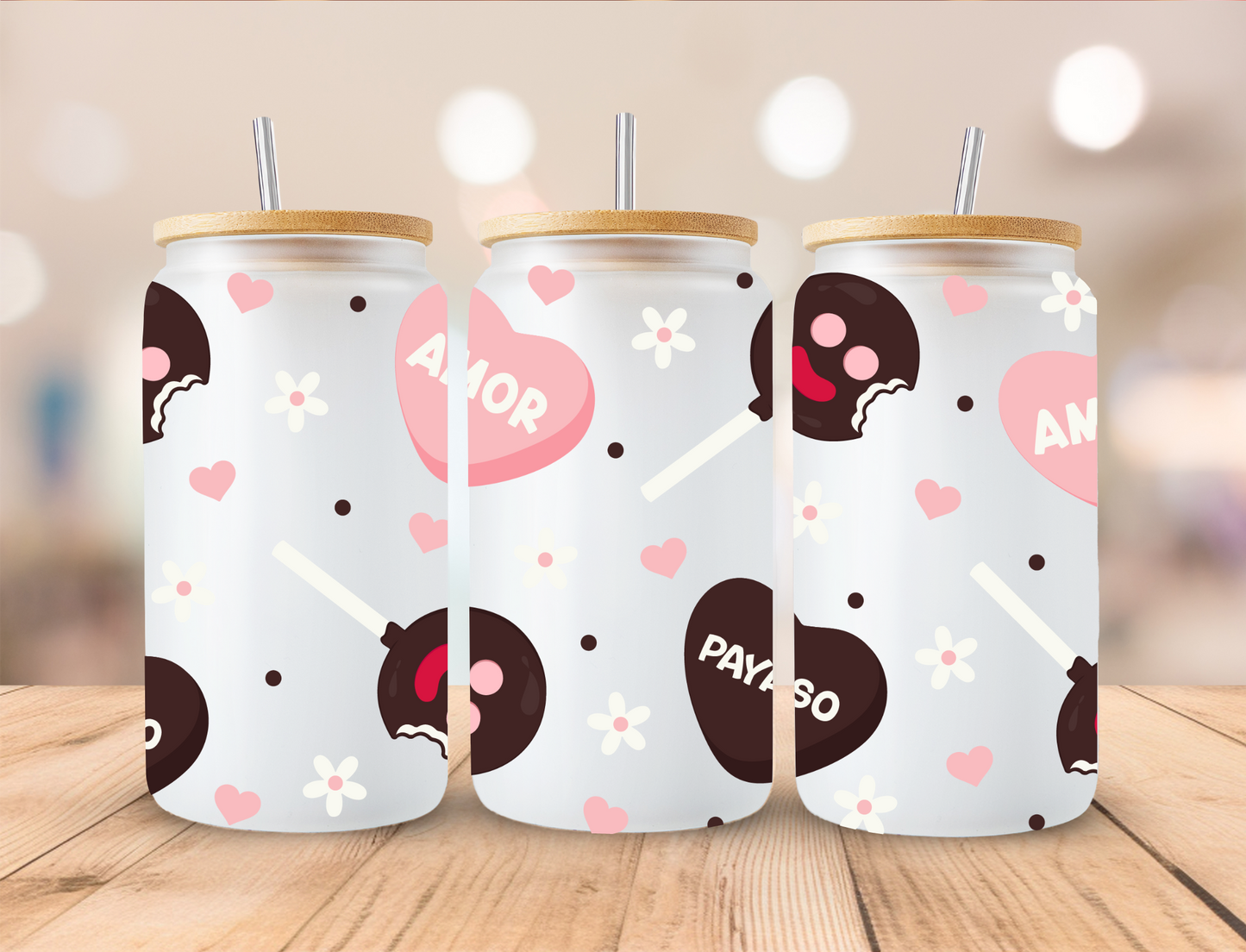 Valentines Pops - 16 oz / 20 oz Libby UV DTF Wrap