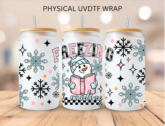 Christmas Snowman Freezing Season - 16 oz / 20 oz Libby UV DTF Wrap
