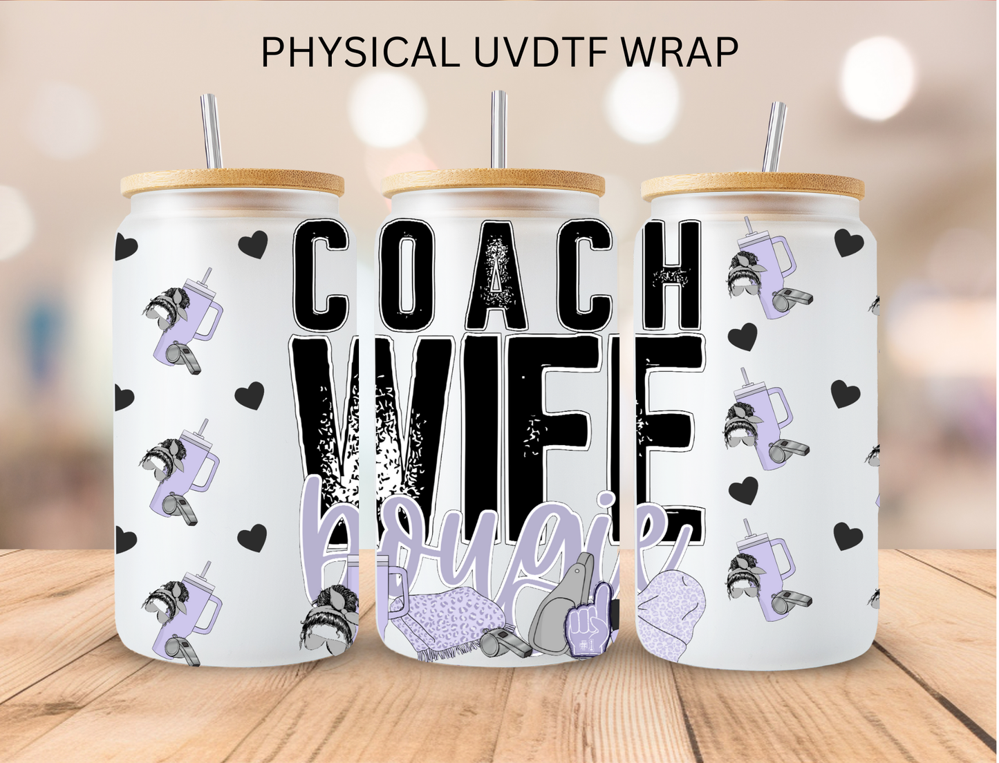 Bougee Wife Mom Collection - 16 oz / 20 oz Libby UV DTF