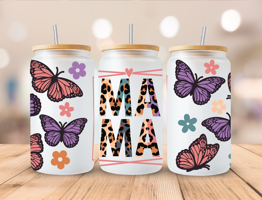 Mama Butterfly - 16 oz / 20 oz Libby UV DTF Wrap