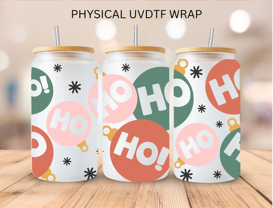 Christmas Ho Ho Ho Ornaments - 16 oz / 20 oz Libby UV DTF Wrap