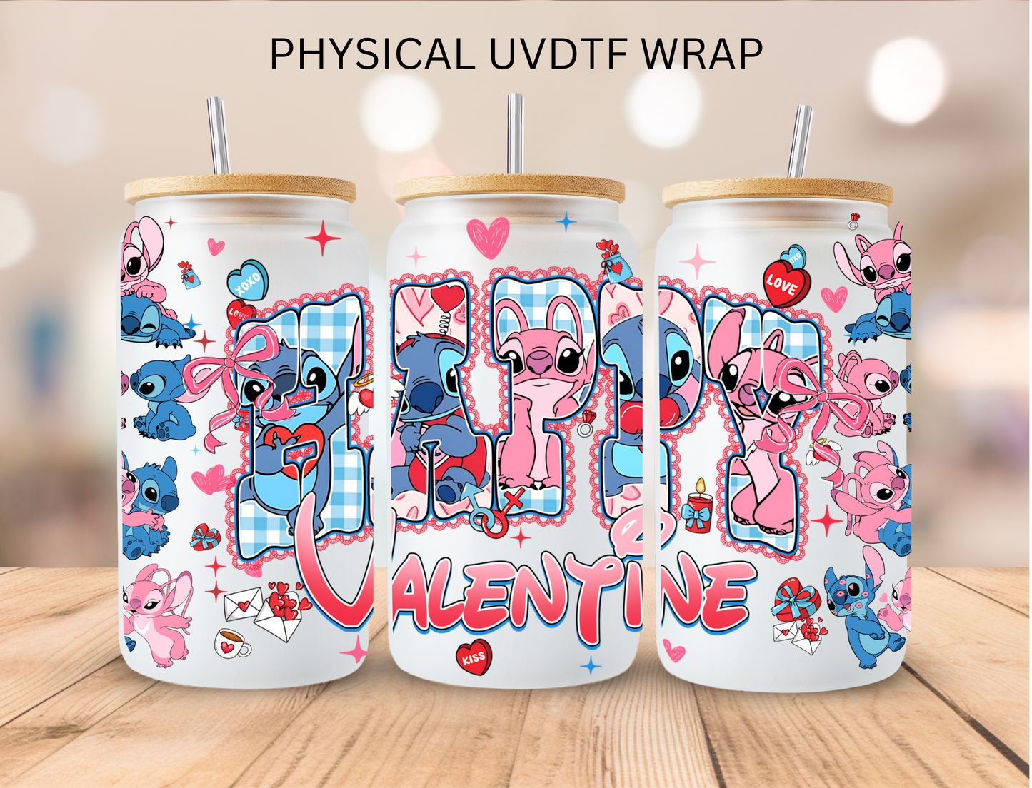 Happ Valentine's Blue Alien Couple - 16 oz / 20 oz Libby UV DTF