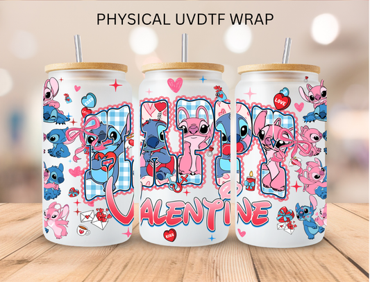 Happ Valentine's Blue Alien Couple - 16 oz / 20 oz Libby UV DTF