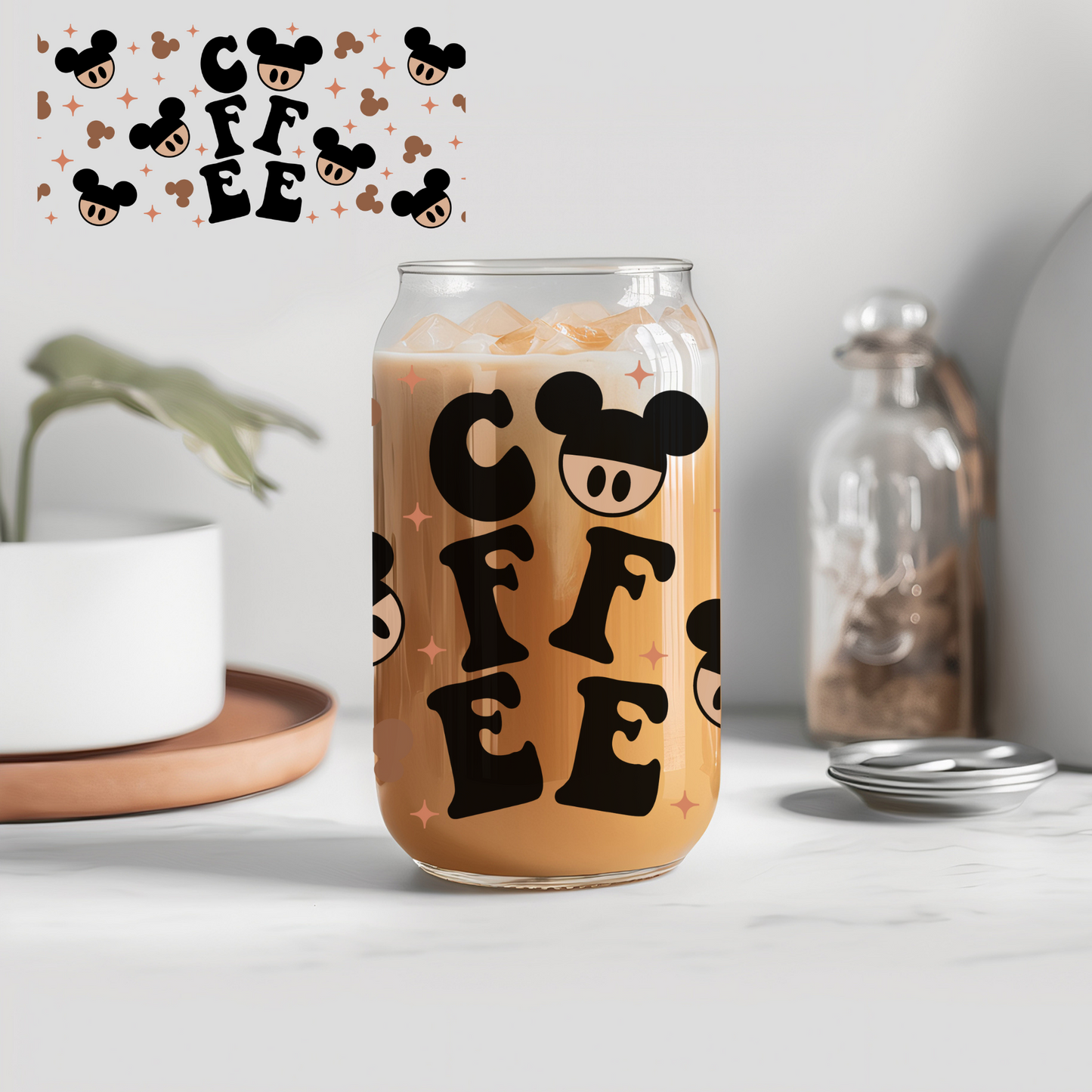 Mouse Coffee - 16 oz Libby UV DTF Wrap