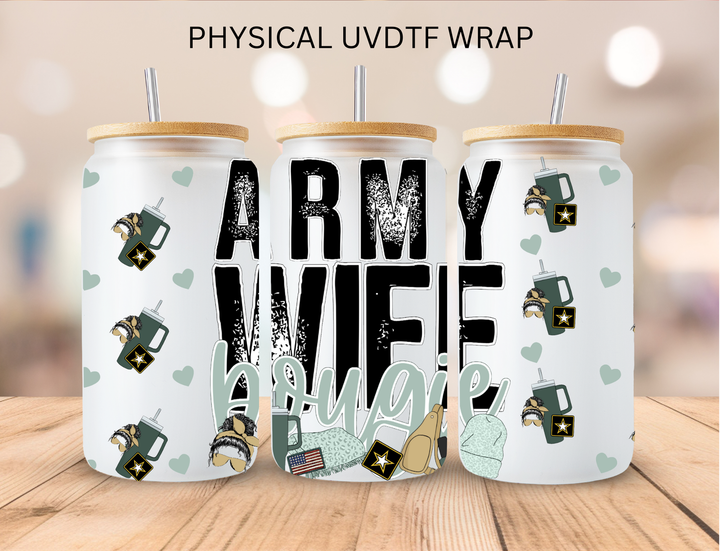 Bougee Wife Mom Collection - 16 oz / 20 oz Libby UV DTF