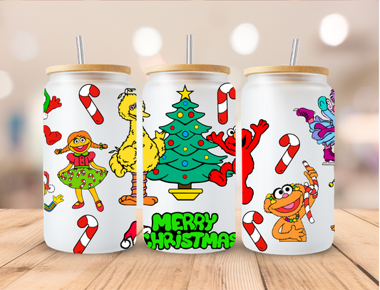 Merry Christmas Sesame Street Crew - 16 oz / 20 oz Libby UV DTF Wrap