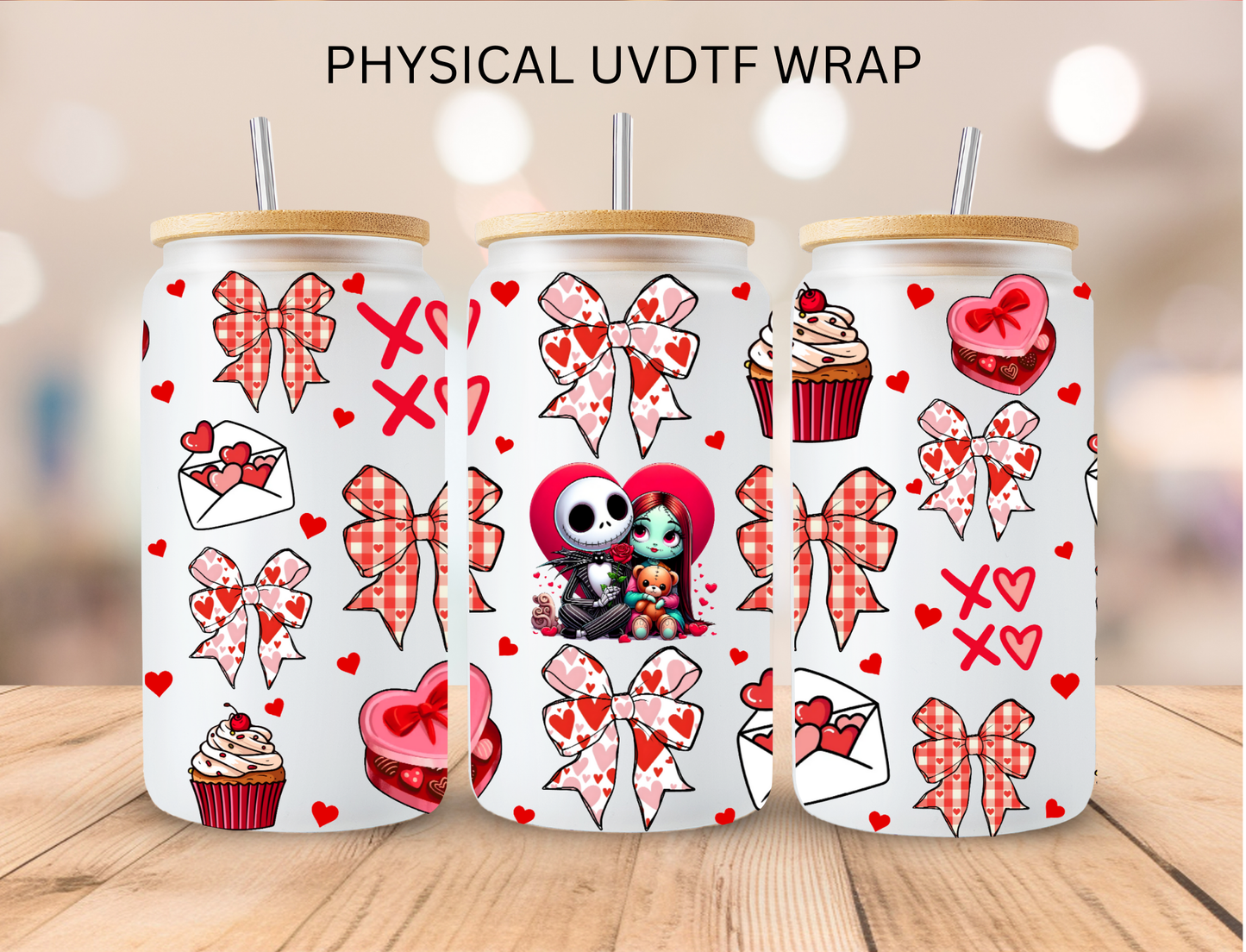 Valentines Skeleton Couple - 16 oz / 20 oz Libby UV DTF