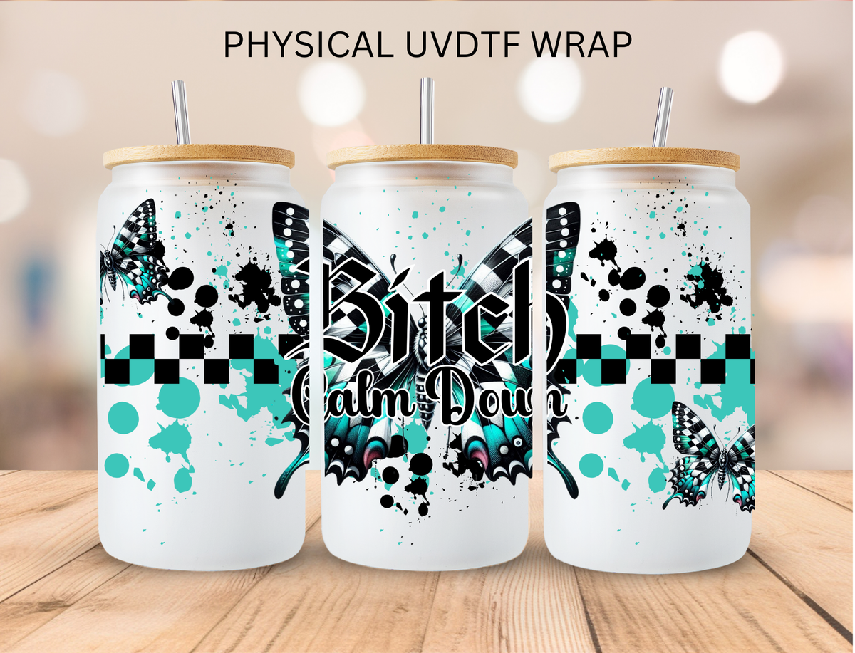 B Calm Down Butterfly - 16 oz / 20 oz Libby UV DTF