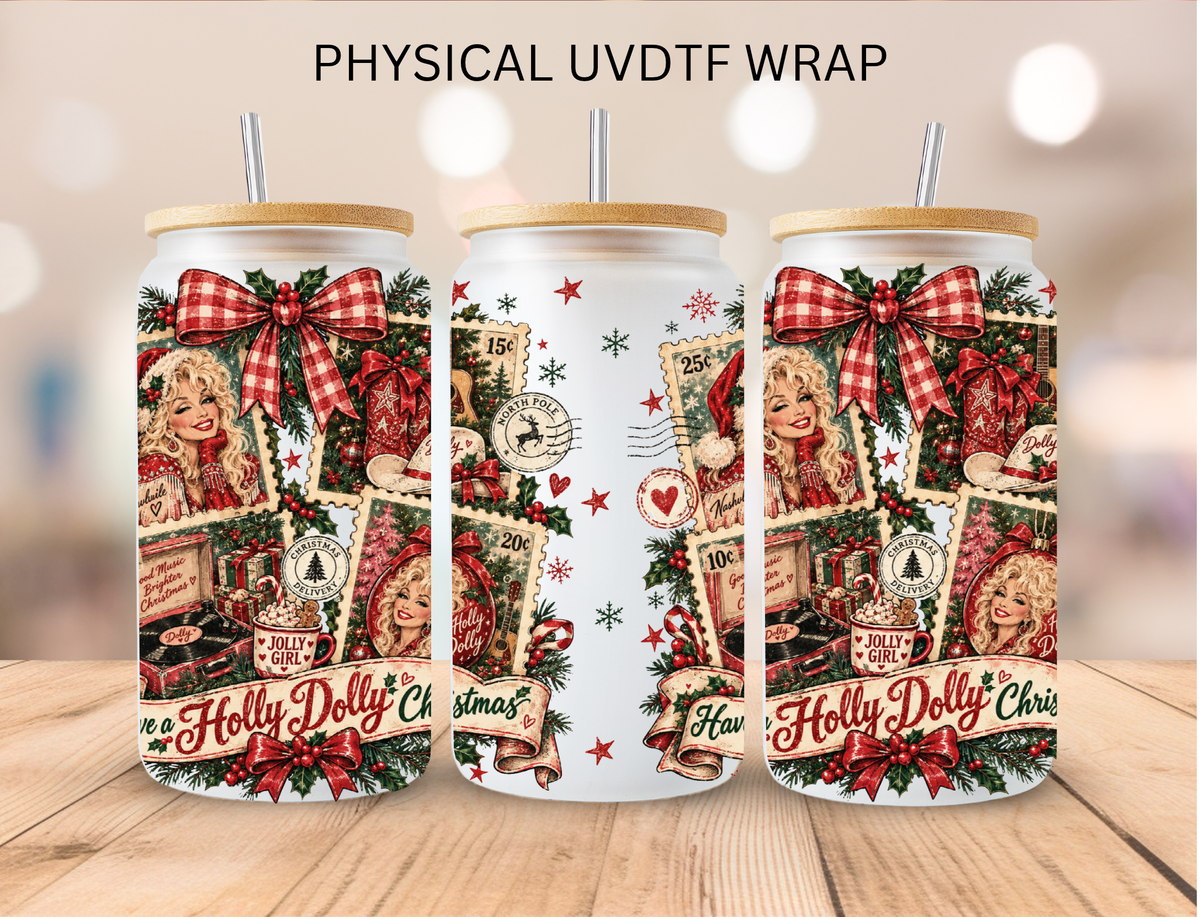 Christmas Dolly - 16 oz / 20 oz Libby UV DTF Wrap