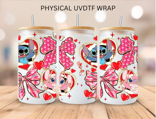 Valentine's Blue Alien Couple - 16 oz / 20 oz Libby UV DTF