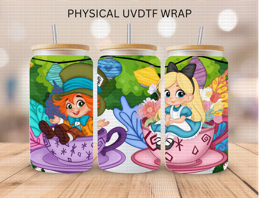 Wonderland Tea Cups - 16 oz / 20 oz Libby UV DTF Wrap