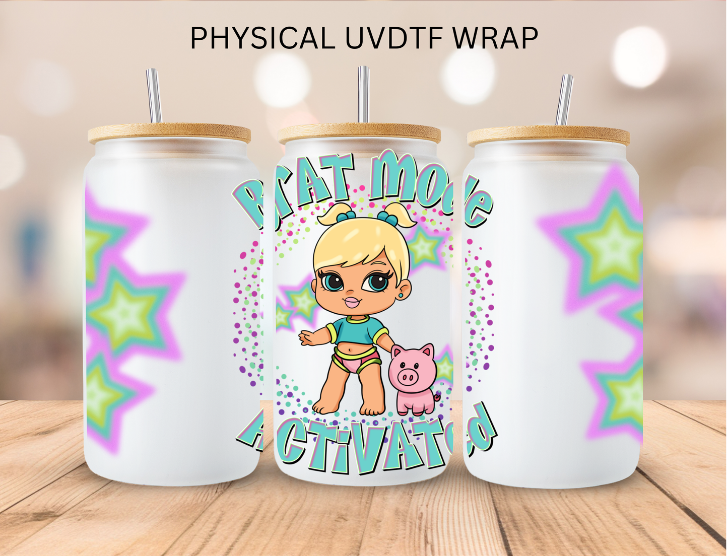 Brat Mode Activated (Light Blue) - 16 oz / 20 oz Libby UV DTF