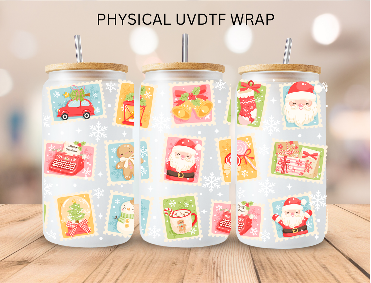 Christmas Stamps - 16 oz / 20 oz Libby UV DTF