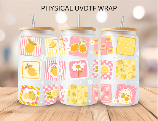 Pastel Aesthetic Lemons - 16 oz / 20 oz Libby UV DTF Wrap